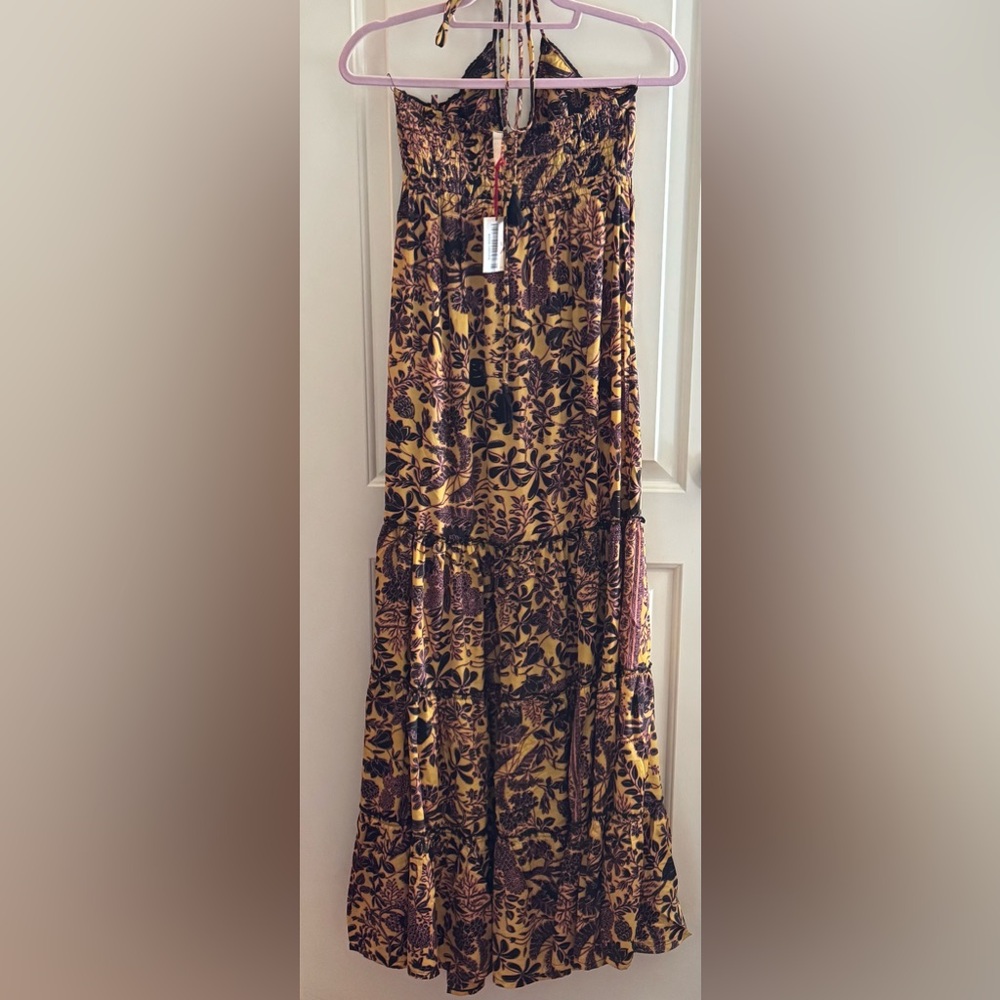 RAGA Yellow and Black Floral Maxi Dress